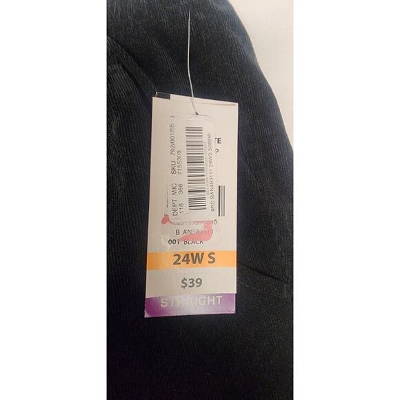 Allison Daley Women's Classic Fit Straight Pull On Corduroy Black Pants Size 24W - Picture 4 of 6